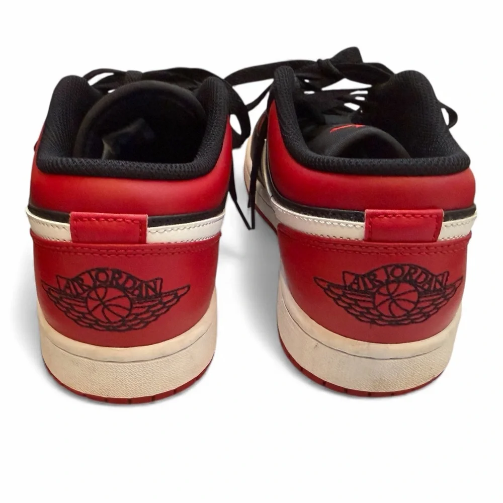 Air Jordan 1 Low Alternate Bred Toe Black White Red 553558-066‎ Mens Size 7